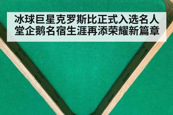 冰球巨星克罗斯比正式入选名人堂企鹅名宿生涯再添荣耀新篇章